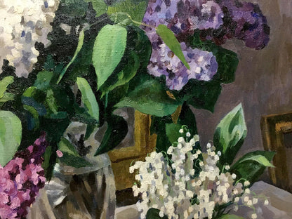 Oil painting Lilac Chamata by Igor Pavlovich: lilacs, lily-of-the-valley