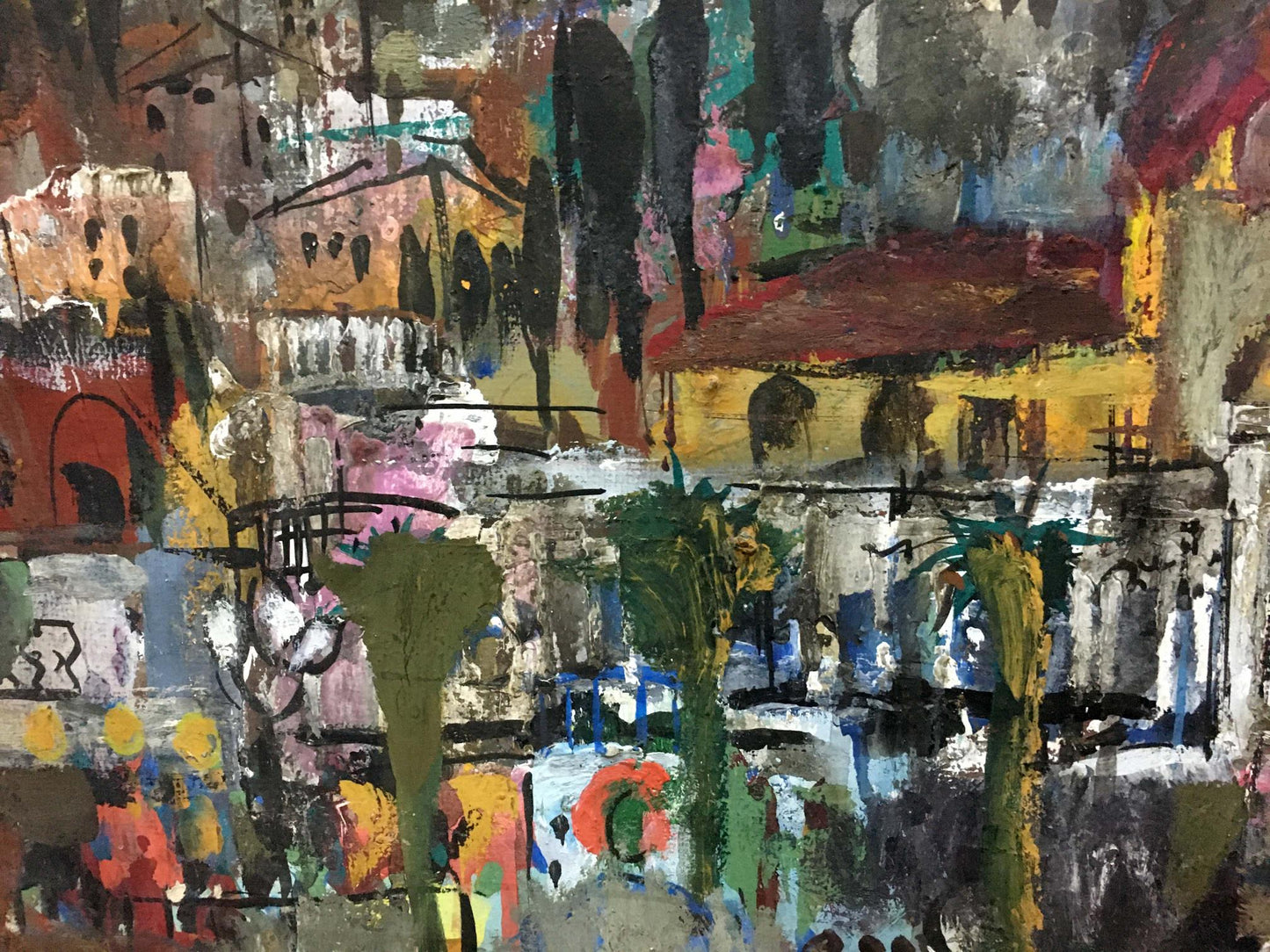 Abstract oil painting City in abstraction by Zebek Vladimir Evgenievich