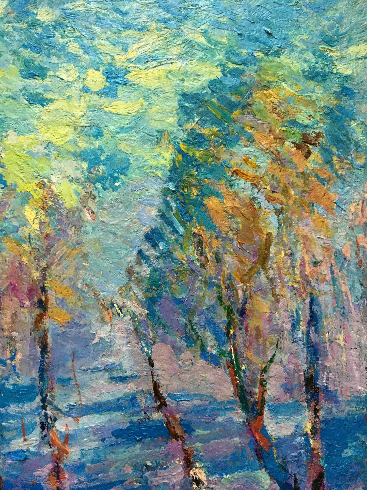 Impressionistic oil painting of River Dupliy by Sergey Alexandrovich