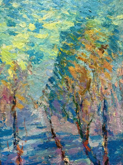 Impressionistic oil painting of River Dupliy by Sergey Alexandrovich