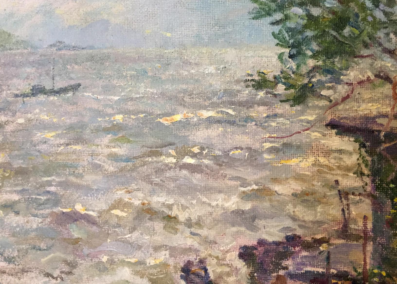 Textured oil painting of choppy sea by Gavdzinsky Albin Stanislavovich