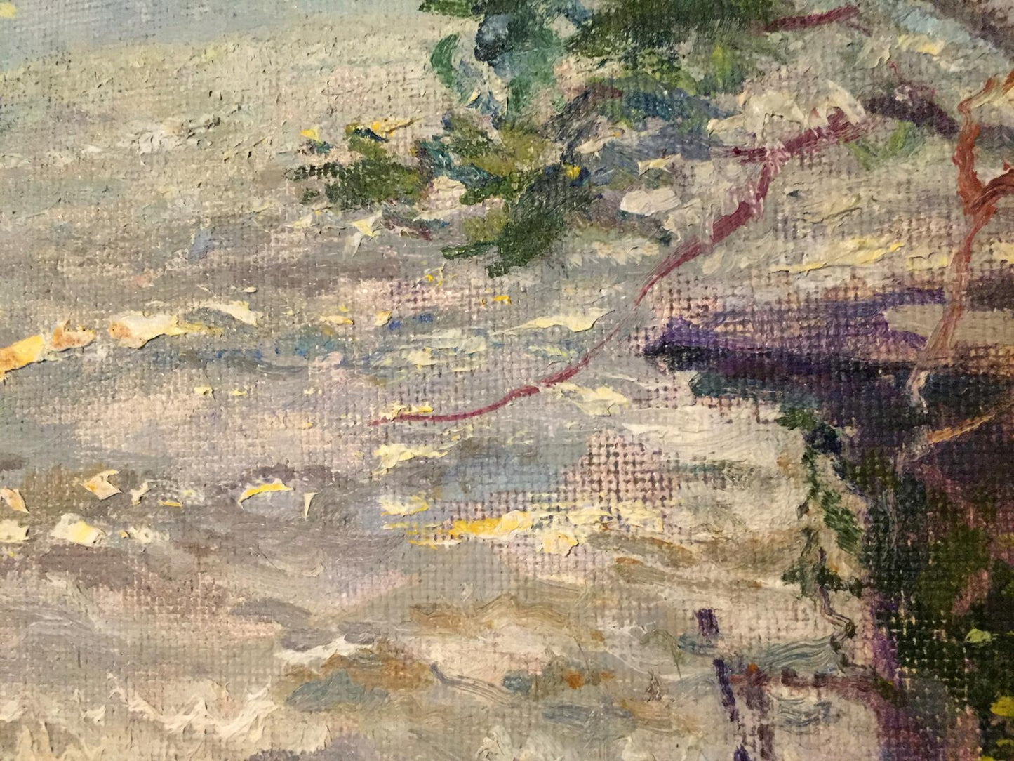 Oil painting Sea by Gavdzinsky Albin Stanislavovich, green foliage impressionism