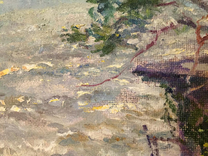 Oil painting Sea by Gavdzinsky Albin Stanislavovich, green foliage impressionism