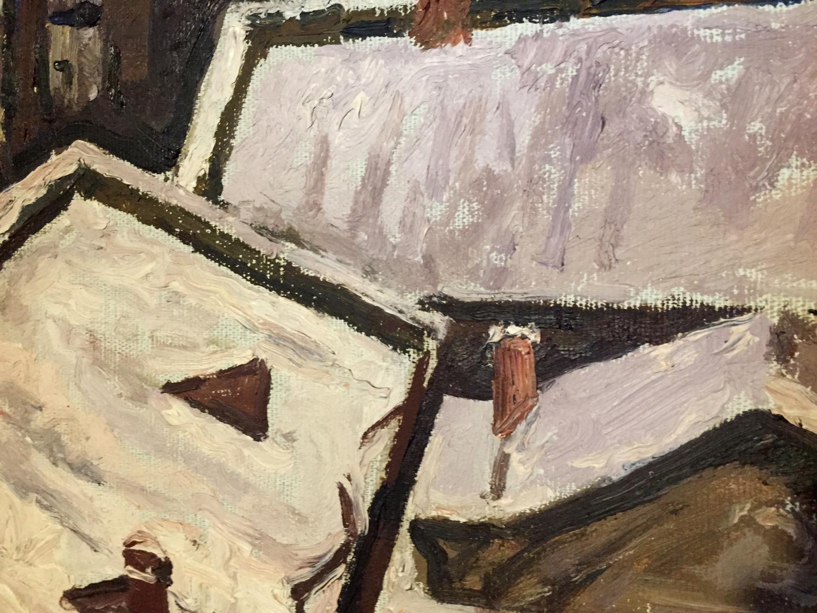 Oil painting by Gavdzinsky Albin Stanislavovich of snow-covered rooftops