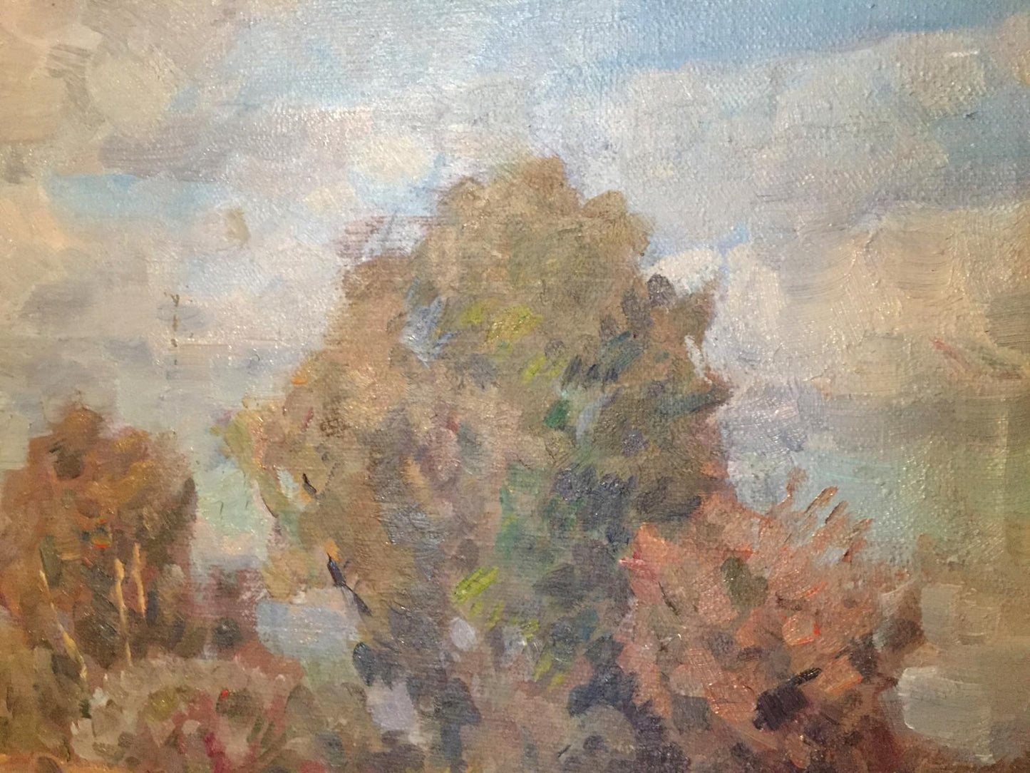 Oil painting Woodlands by Boris Naumovich Rapoport, autumn trees