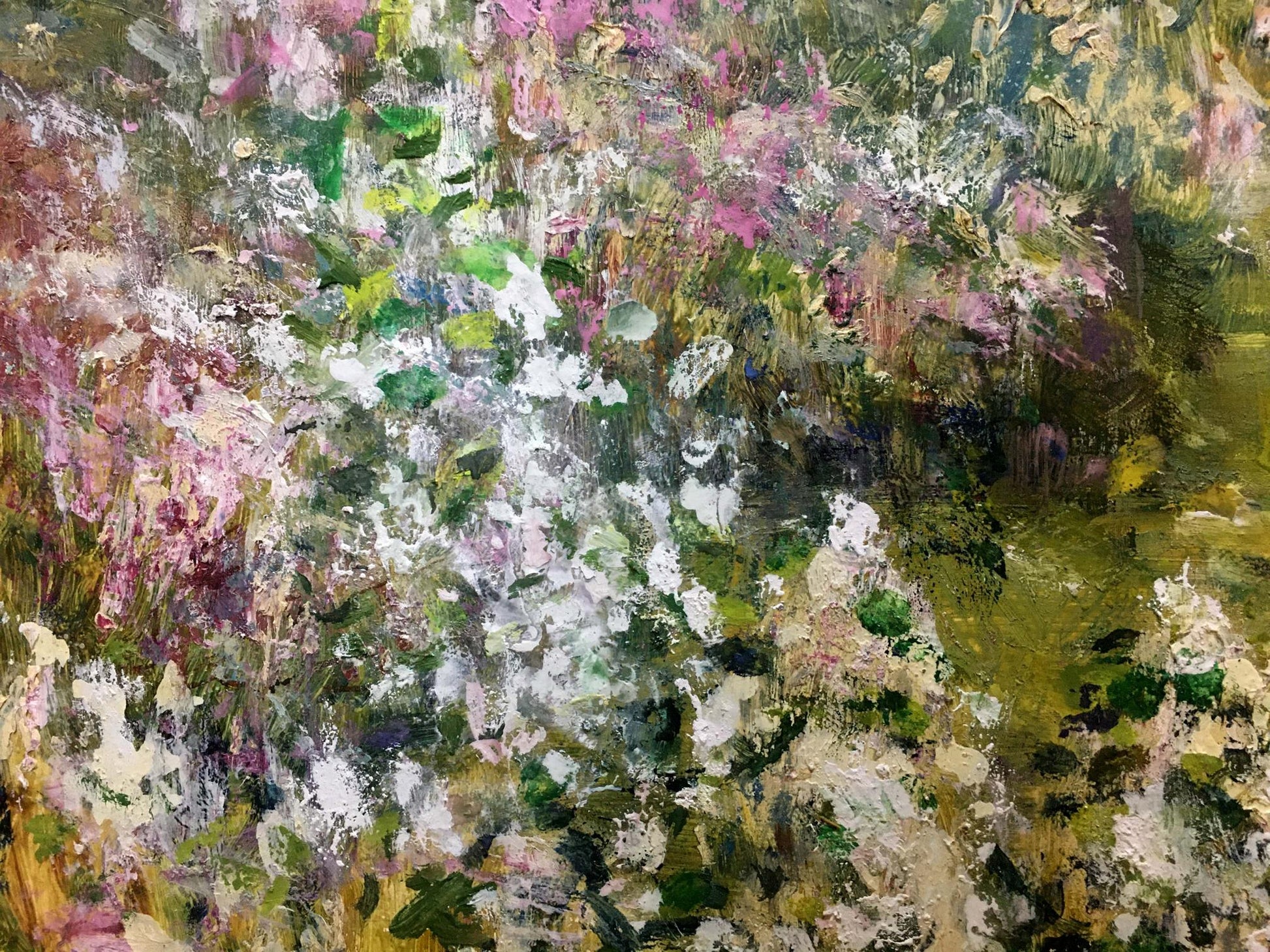 Vibrant impressionist oil painting by Gubsky Igor Ivanovich of lush garden flowers