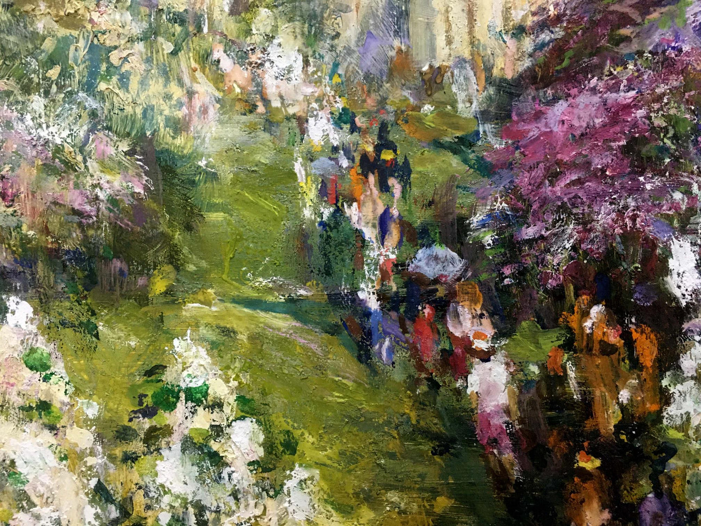 Vibrant impressionist oil painting by Gubsky Igor Ivanovich of garden path