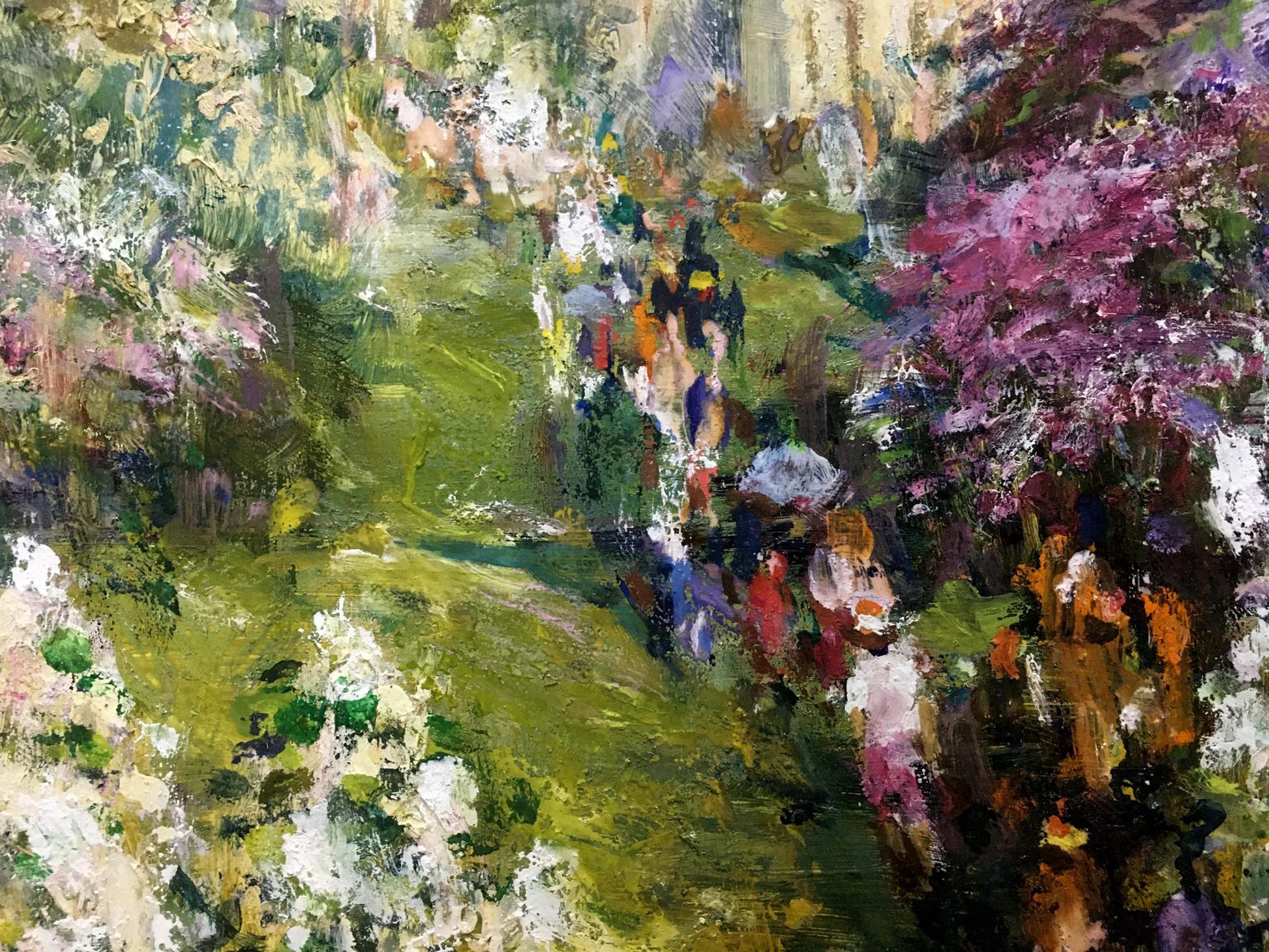 Vibrant impressionist oil painting by Gubsky Igor Ivanovich of garden path