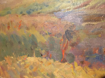Oil painting Woodlands by Boris Naumovich Rapoport in earthy tones