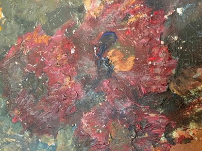 Oil painting Still life by Petrashevsky Stanislav Vasilyevich with bold red orange strokes
