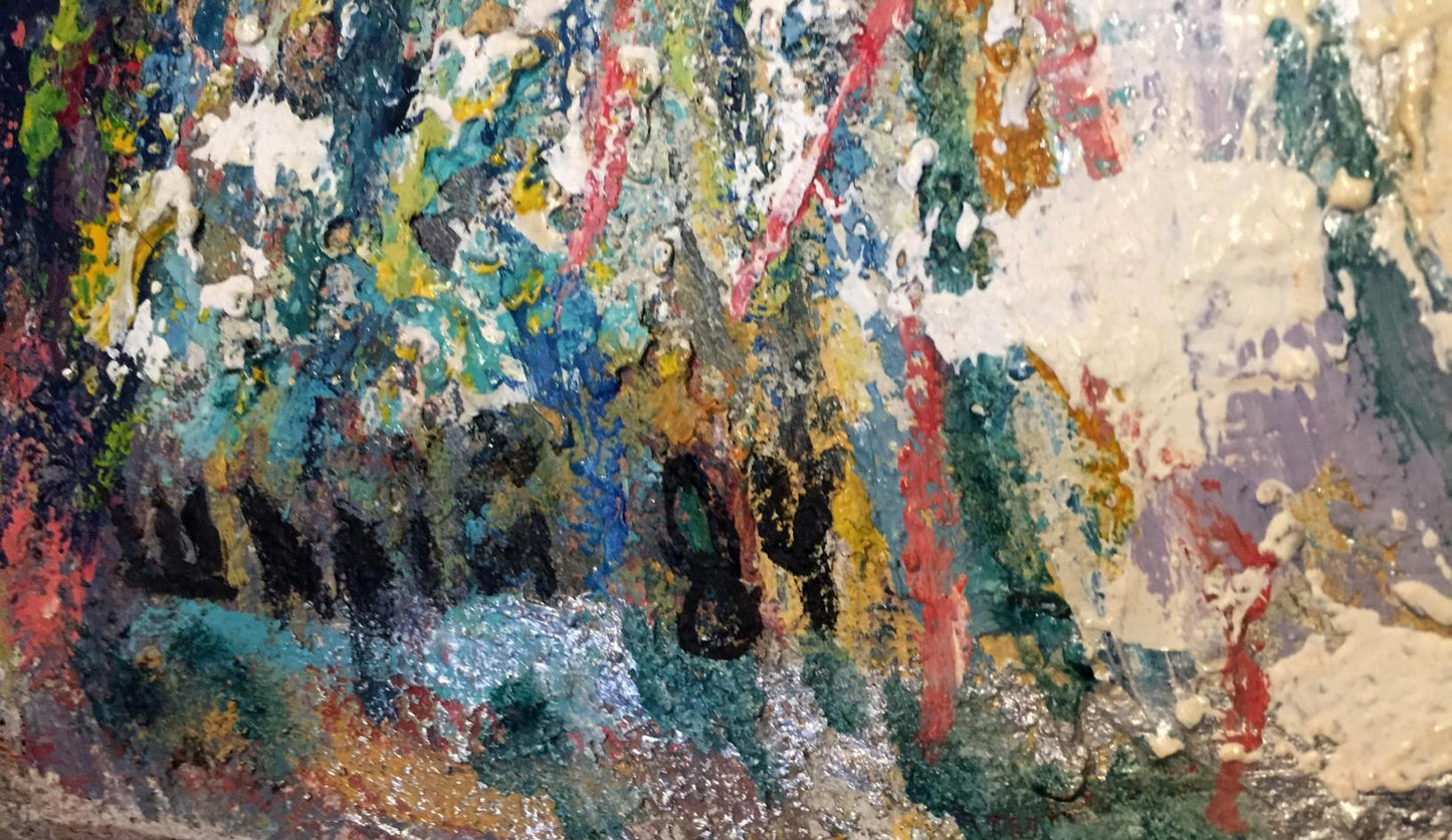 Oil painting Song Shary Anatoly Ivanovich abstract expressionist vibrant textured layers