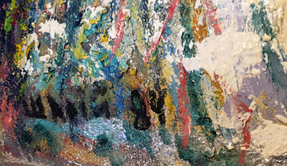 Oil painting Song Shary Anatoly Ivanovich abstract expressionist vibrant textured layers