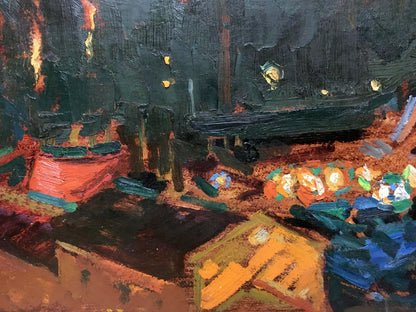Oil painting Night port by Sakhnenko Victor Ivanovich