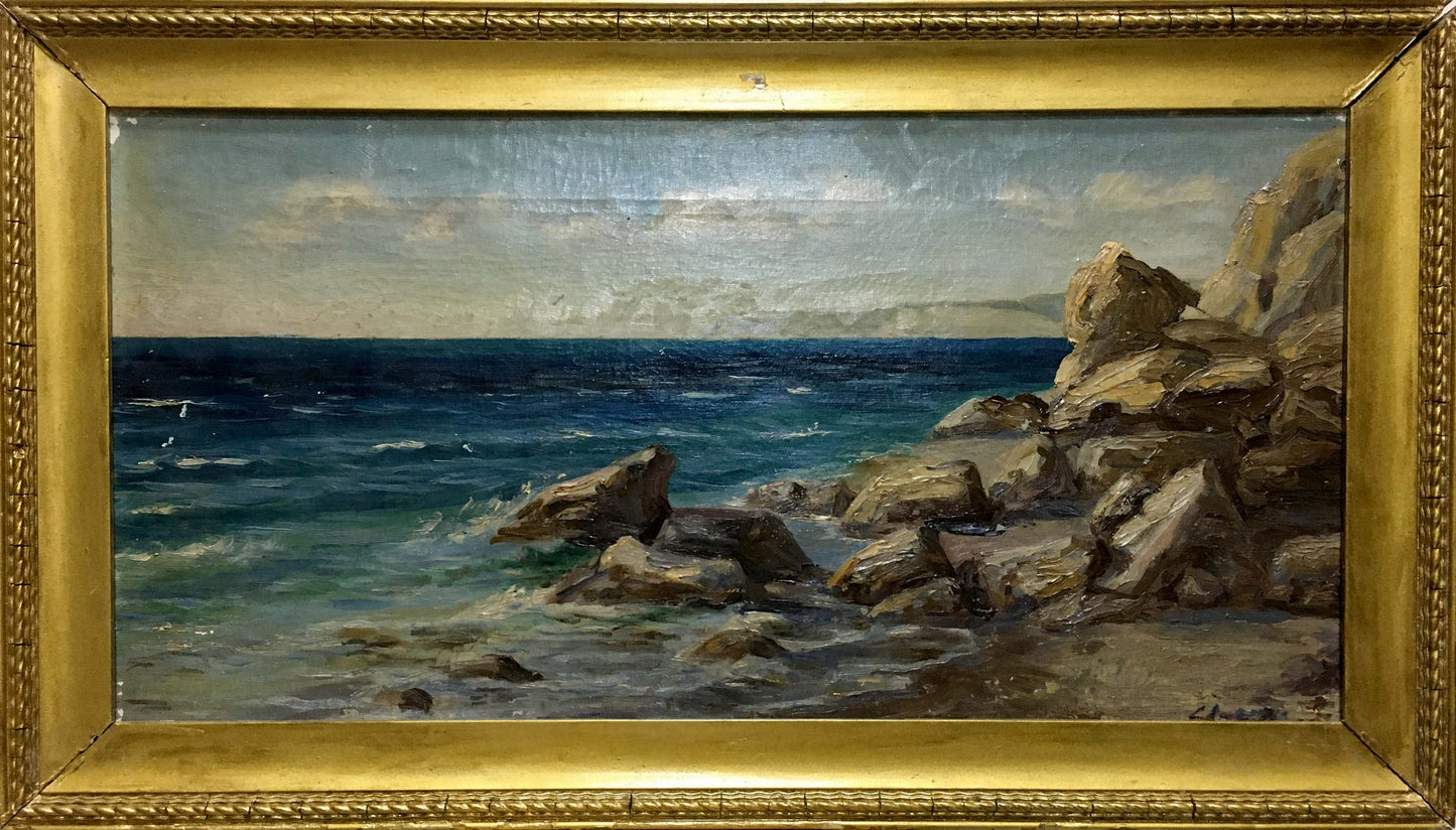 Framed Oil painting Coast by Stepan Yarovoy coastal scene