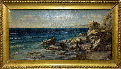 Framed Oil painting Coast by Stepan Yarovoy coastal scene