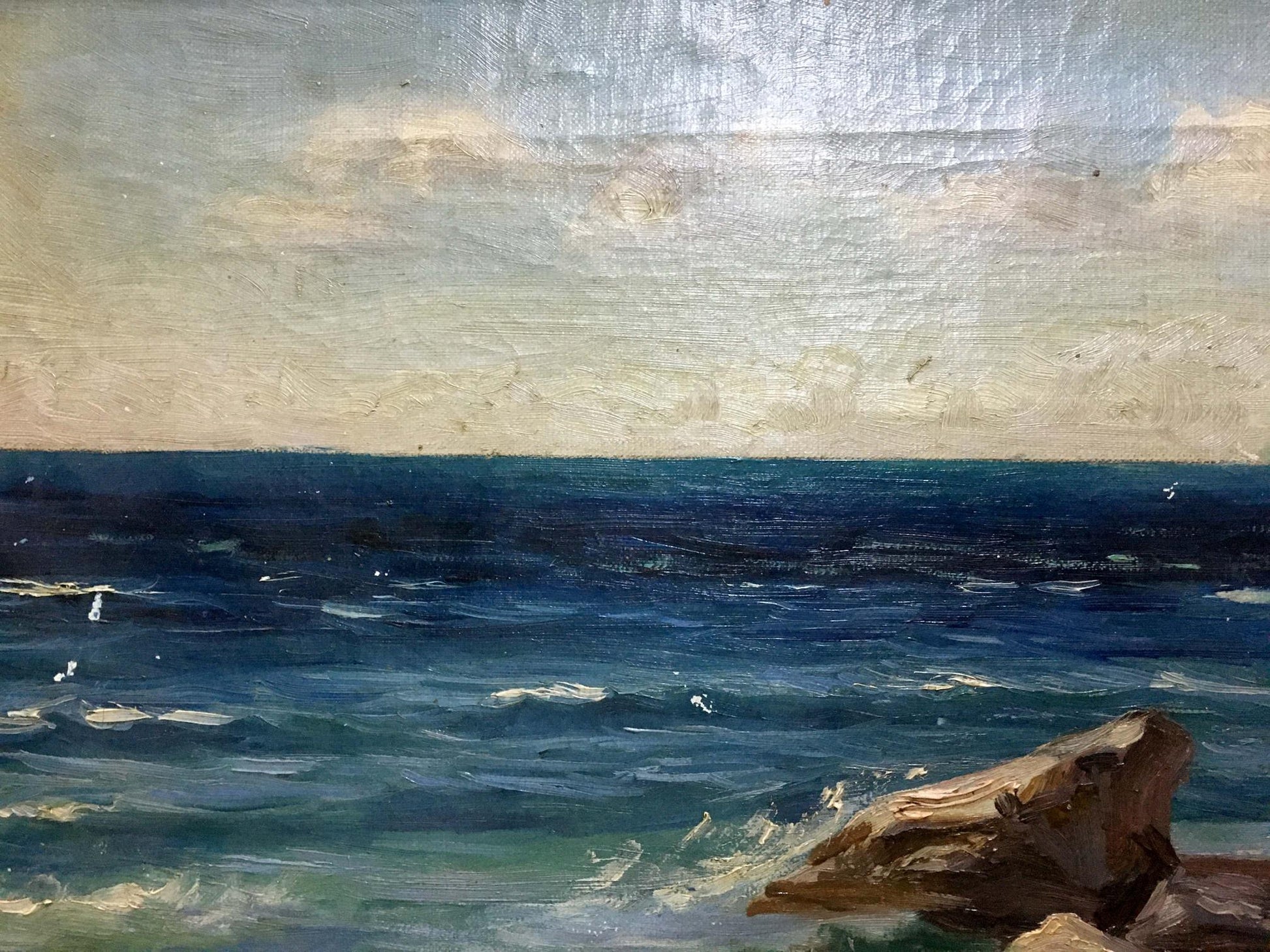 Textured oil painting of serene ocean waves by Stepan Yarovoy Coast