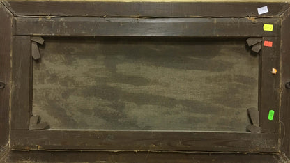 Back of dark wooden frame for Oil painting Coast Stepan Yarovoy
