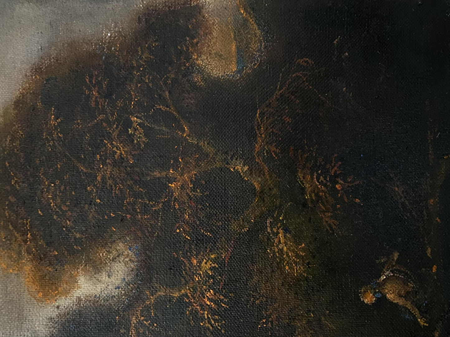 Dark textured oil painting Bathers by Litvinov Oleg Arkadyevich