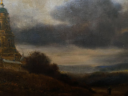 Dark textured oil painting Before the Rain by Litvinov Oleg Arkad’yevich