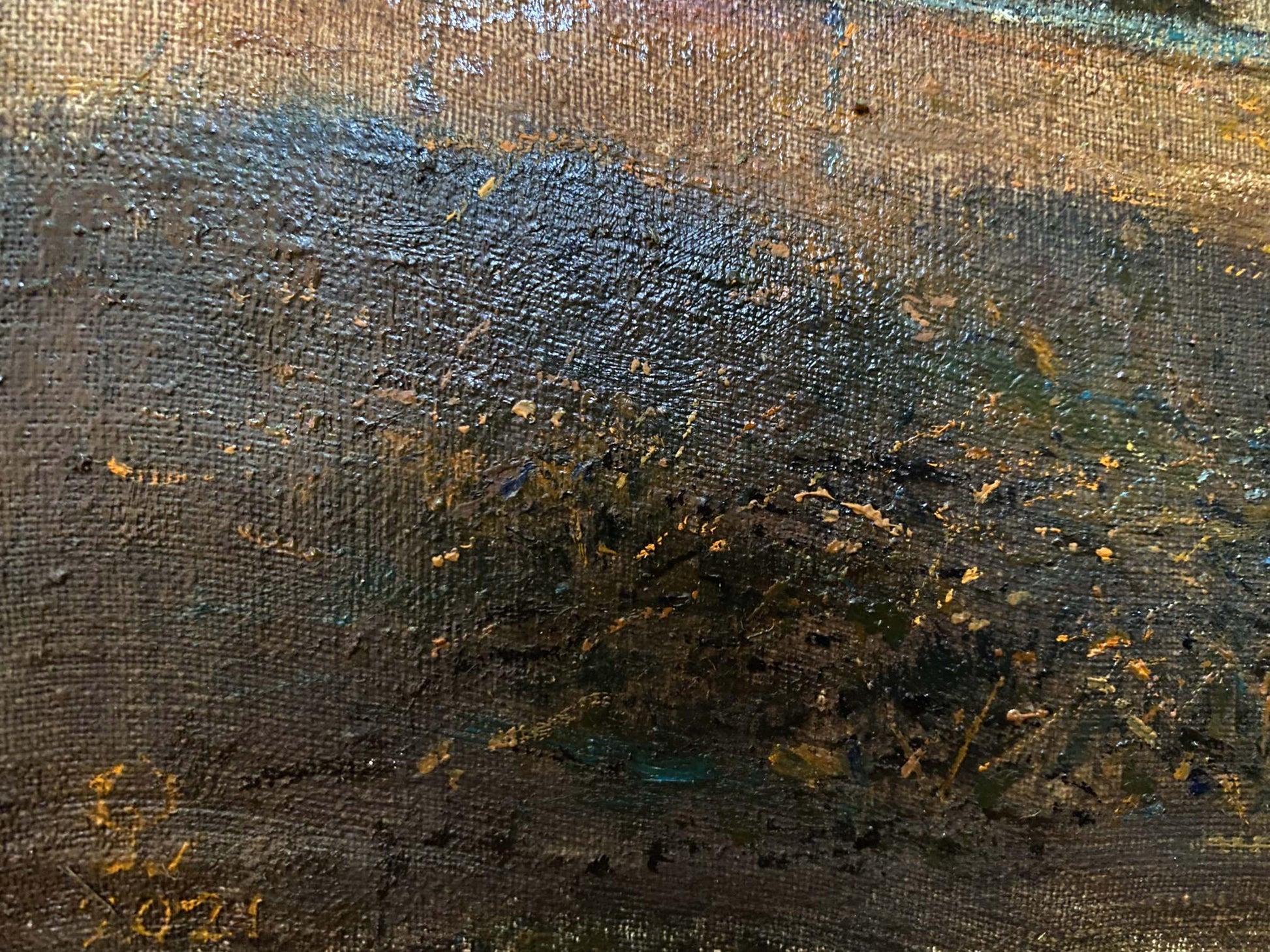 Textured oil painting Before the Rain by Litvinov Oleg Arkadyevich