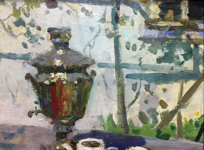 Oil painting of traditional R. samovar by Golub Stepan Filippovich