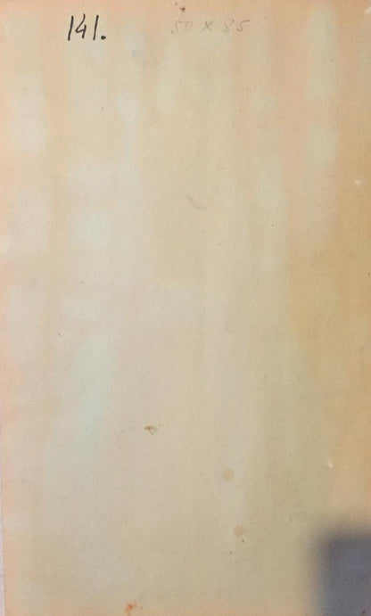 Back of Oil painting Girl in a birch grove Leonid Mikhailovich Stil on beige paper