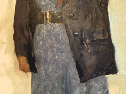Textured oil painting portrait of old woman by Leonid Mikhailovich Stil