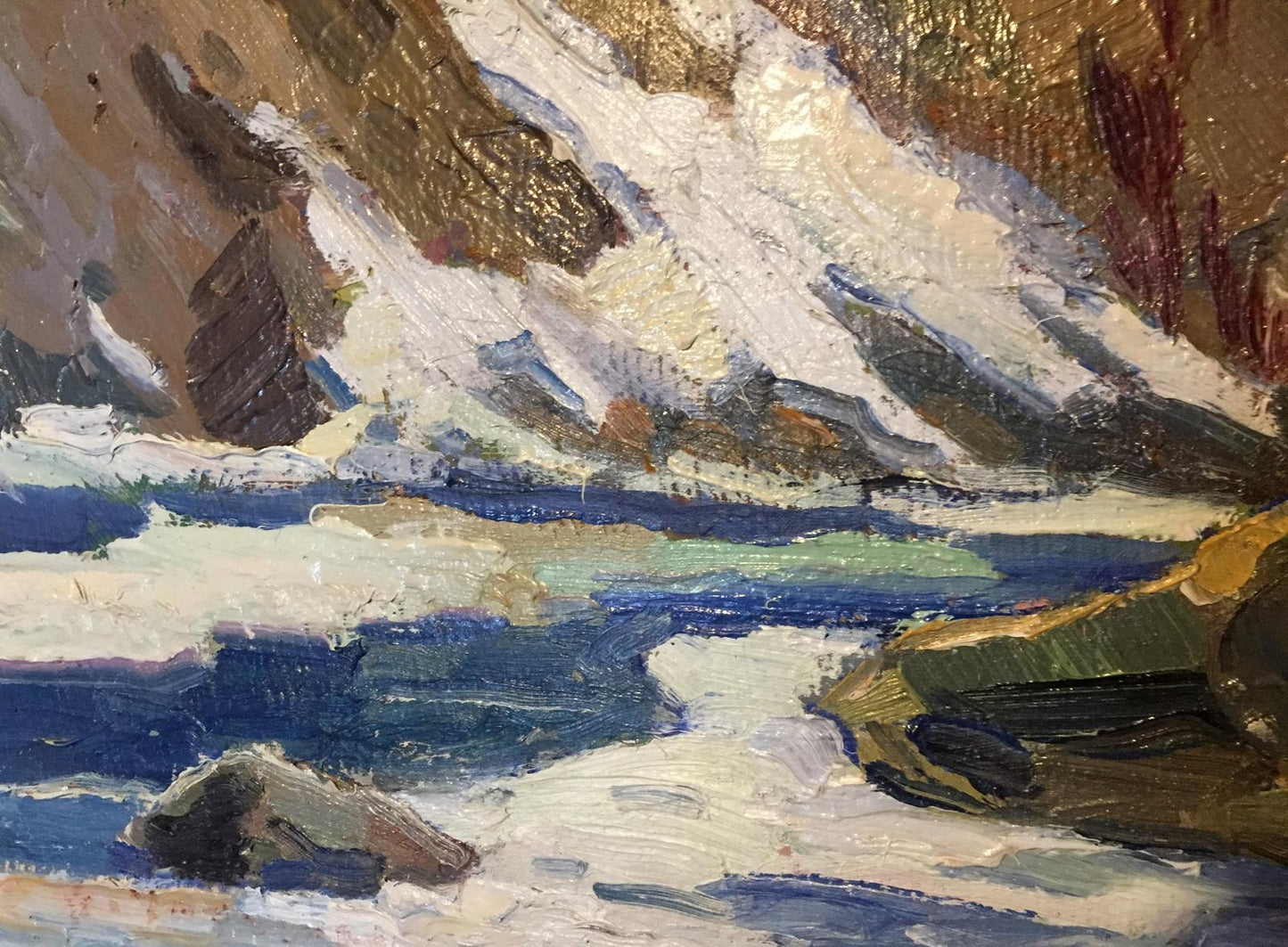 Oil painting Snow plain by Kharchenko Vladimir Ivanovich snowy mountain landscape