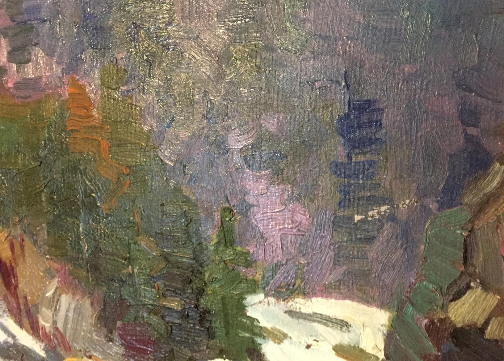 Oil painting Snow plain by Kharchenko Vladimir Ivanovich, textured impasto greens