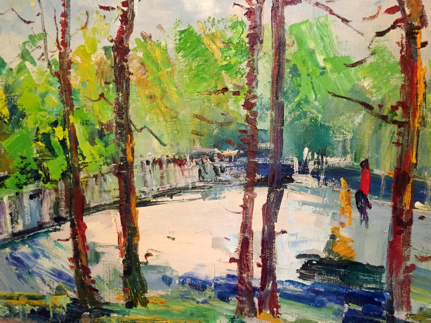 Vibrant impressionist oil painting Forest park by Titko Stepan Ilich