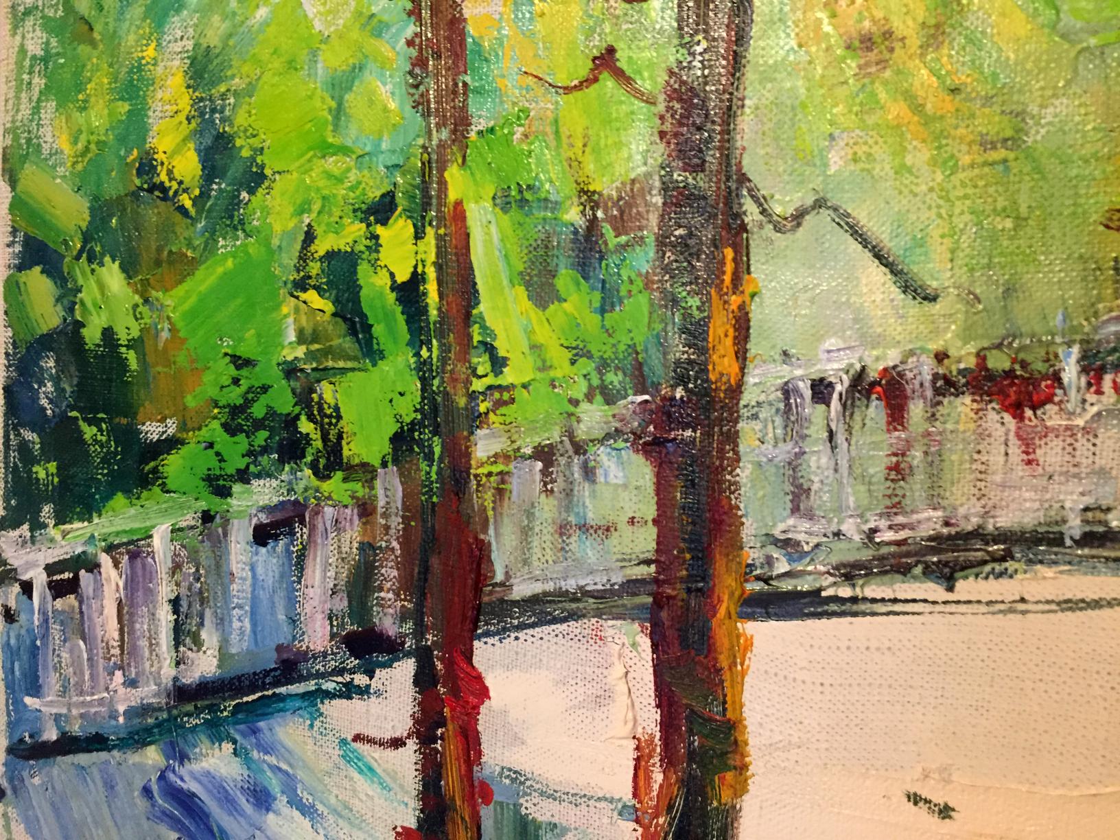 Oil painting Forest park by Titko Stepan Ilich with vibrant green trees