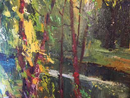Vibrant impressionist oil painting Forest Titko Stepan Ilich with bold trees