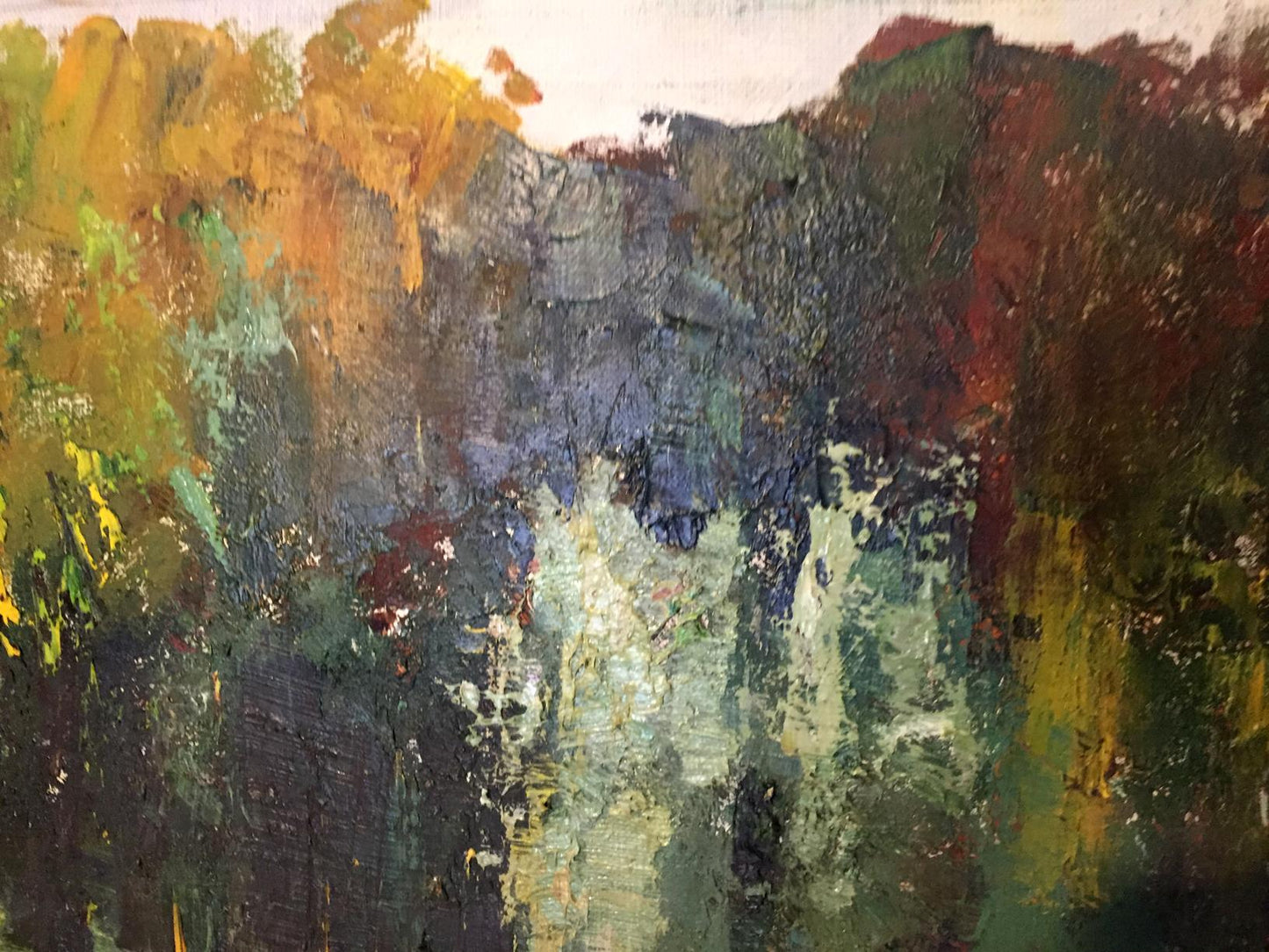Oil painting Forest Titko Stepan Ilich abstract expressionist textured brushstrokes