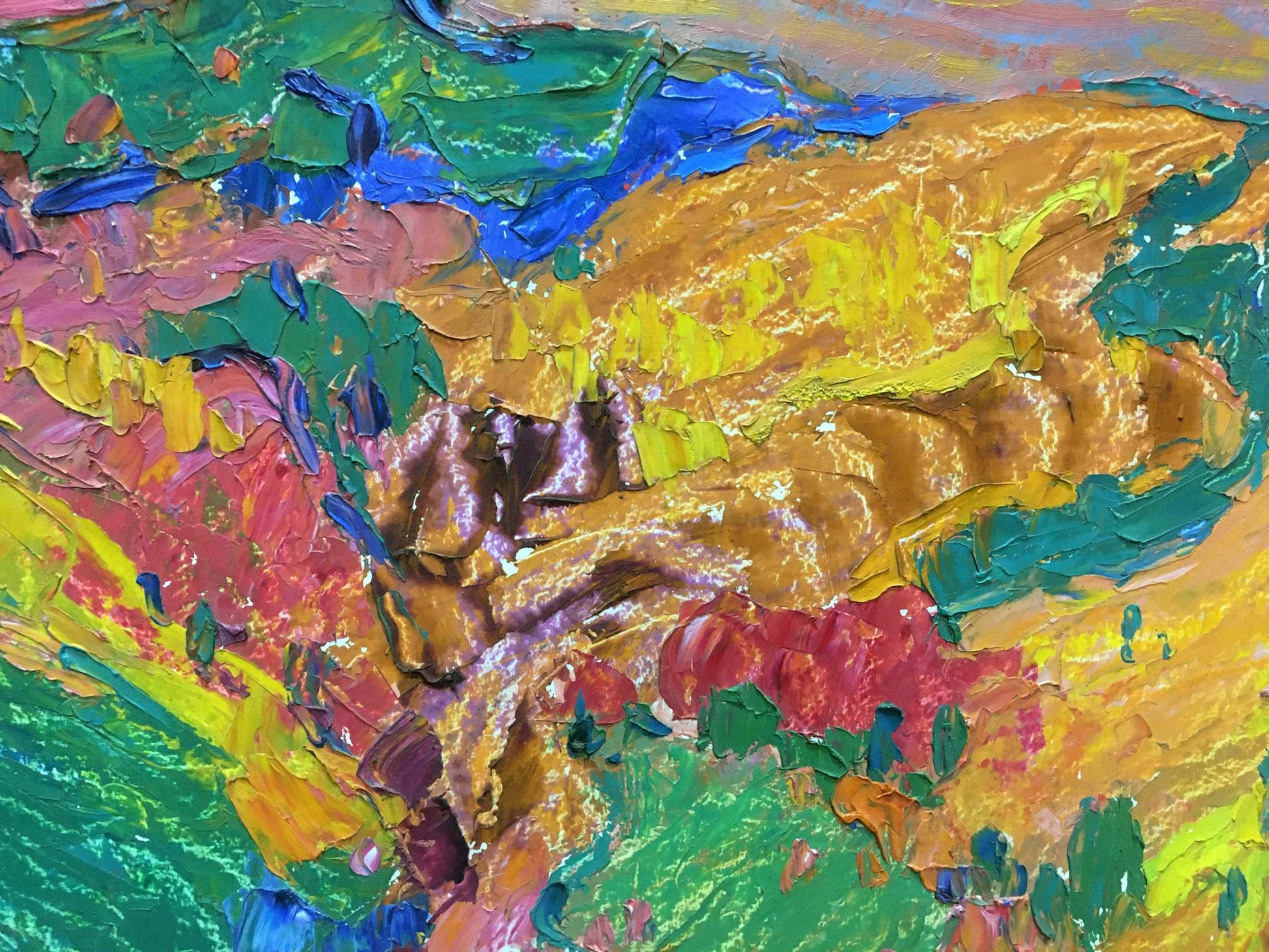 Oil painting of mountain landscape by Mandrikova - Donchik Nadezhda Alekseevna