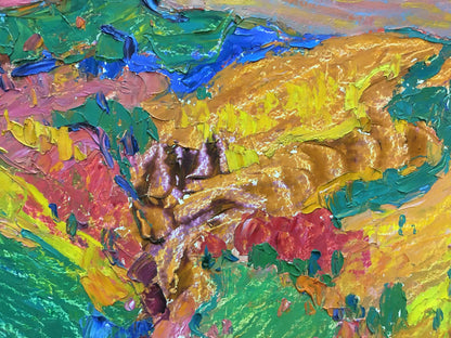 Oil painting of mountain landscape by Mandrikova - Donchik Nadezhda Alekseevna