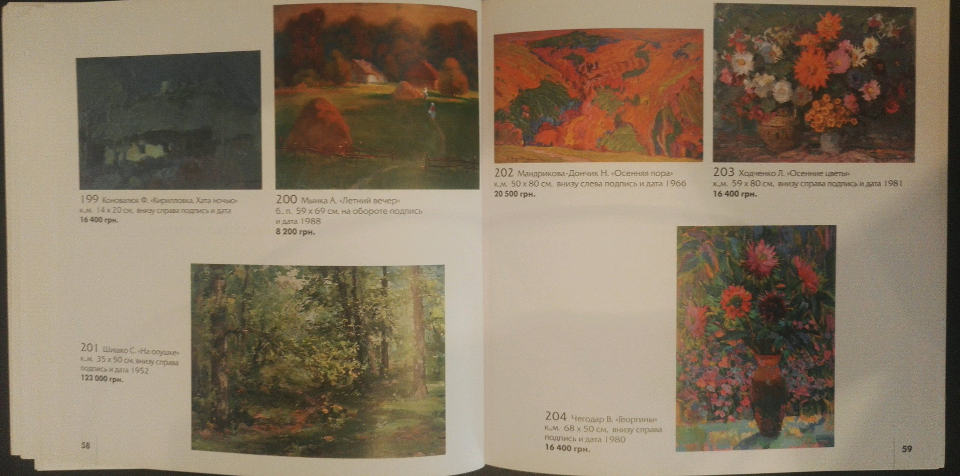 Oil painting catalog page Mountain landscape Mandrikova Donchik Nadezhda Alekseevna