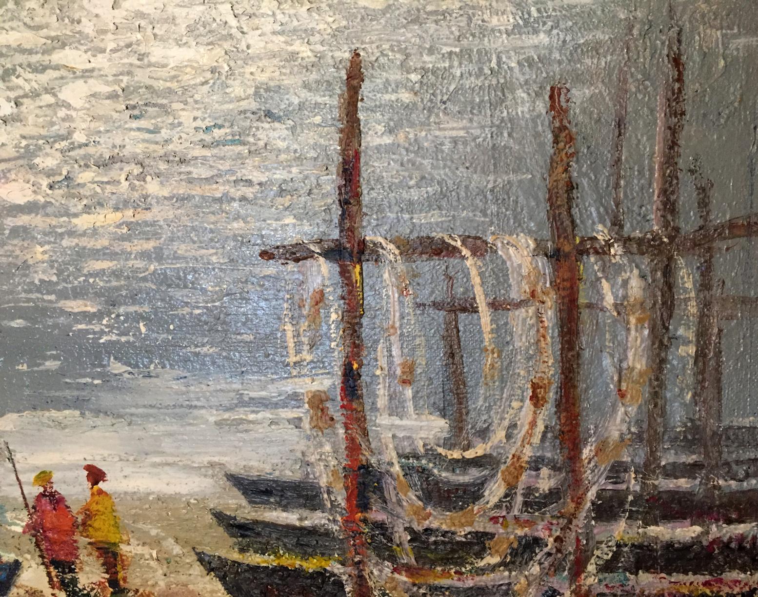 Oil painting of fishing boats by Shary Anatoly Ivanovich