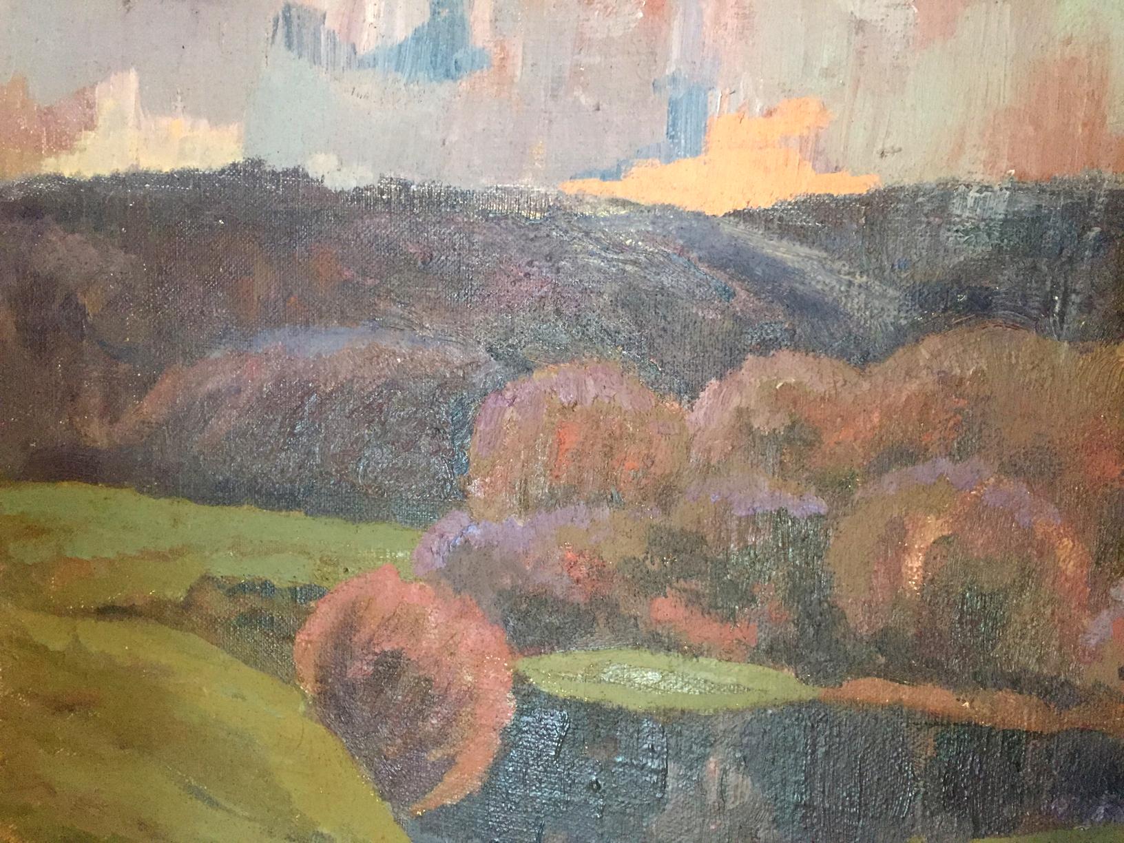 Oil painting After the Rain by Kudrin Viktor Petrovich, abstract textured landscape