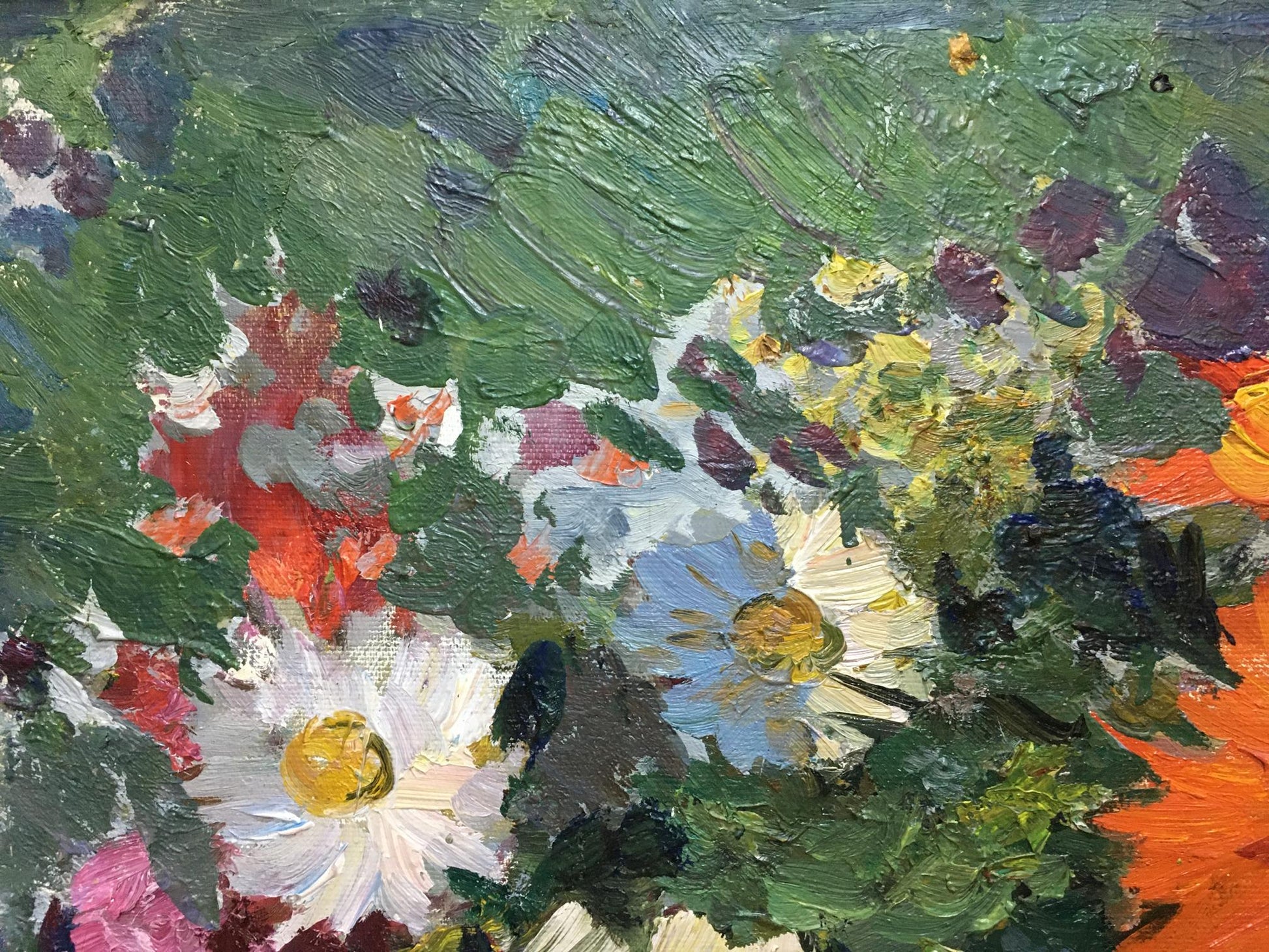 Vibrant impressionist oil painting of autumn flowers by Khodchenko Lev Pavlovich