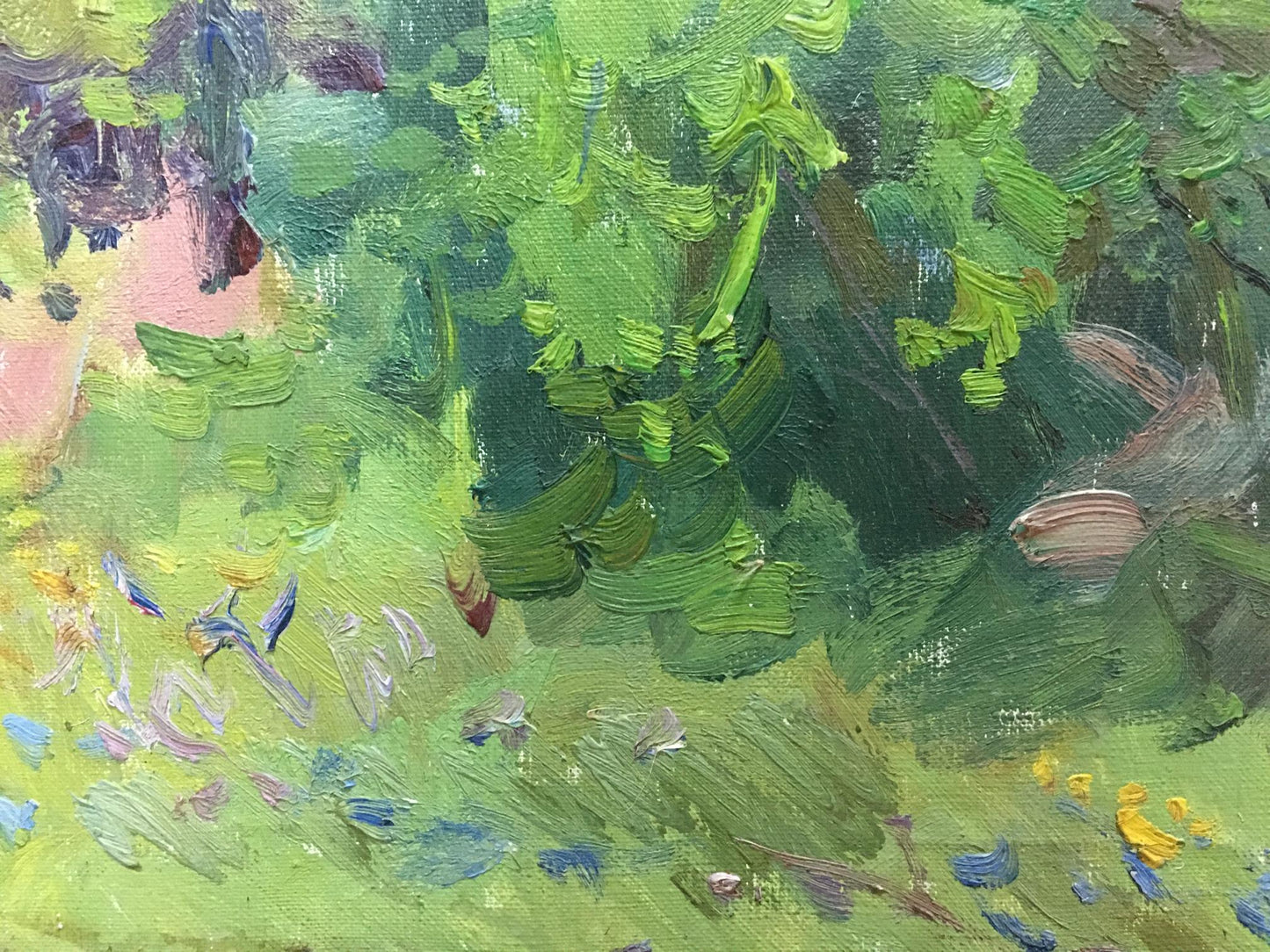 Vibrant impressionist oil painting of lilac blooms by Bondar Ivan Ivanovich