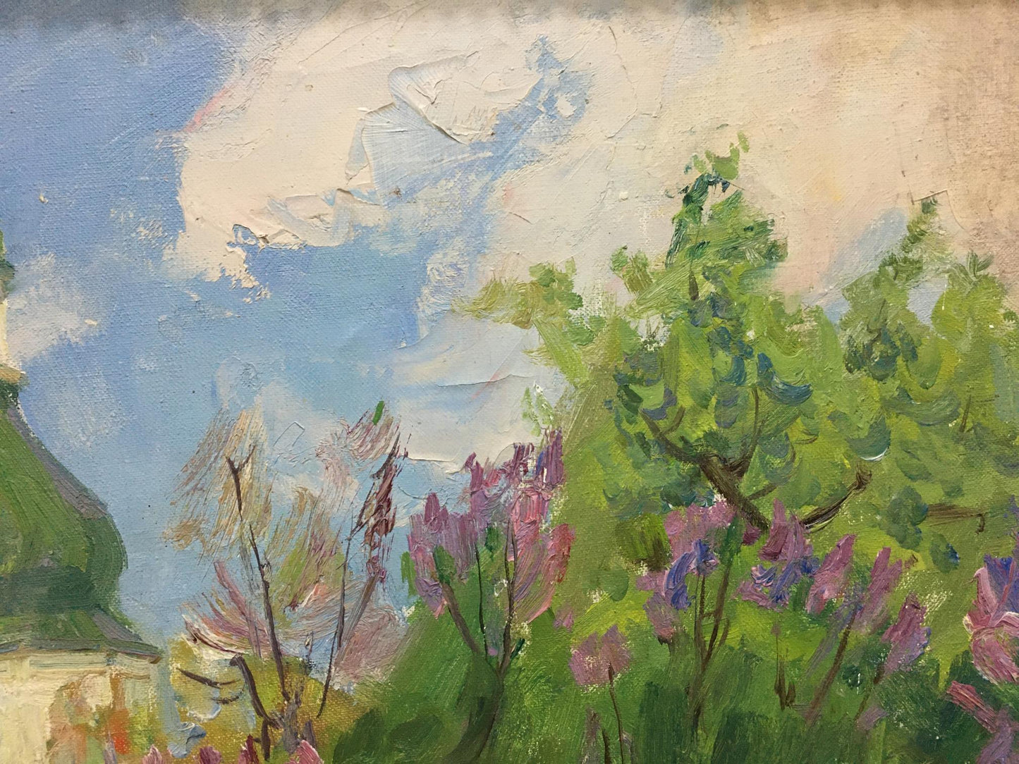 Vibrant impressionist oil painting Lilac blooms by Bondar Ivan Ivanovich