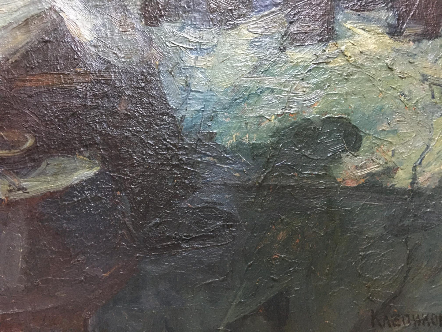 Oil painting portrait of sailors by Klepikov Nikolay Semenovich, textured impasto