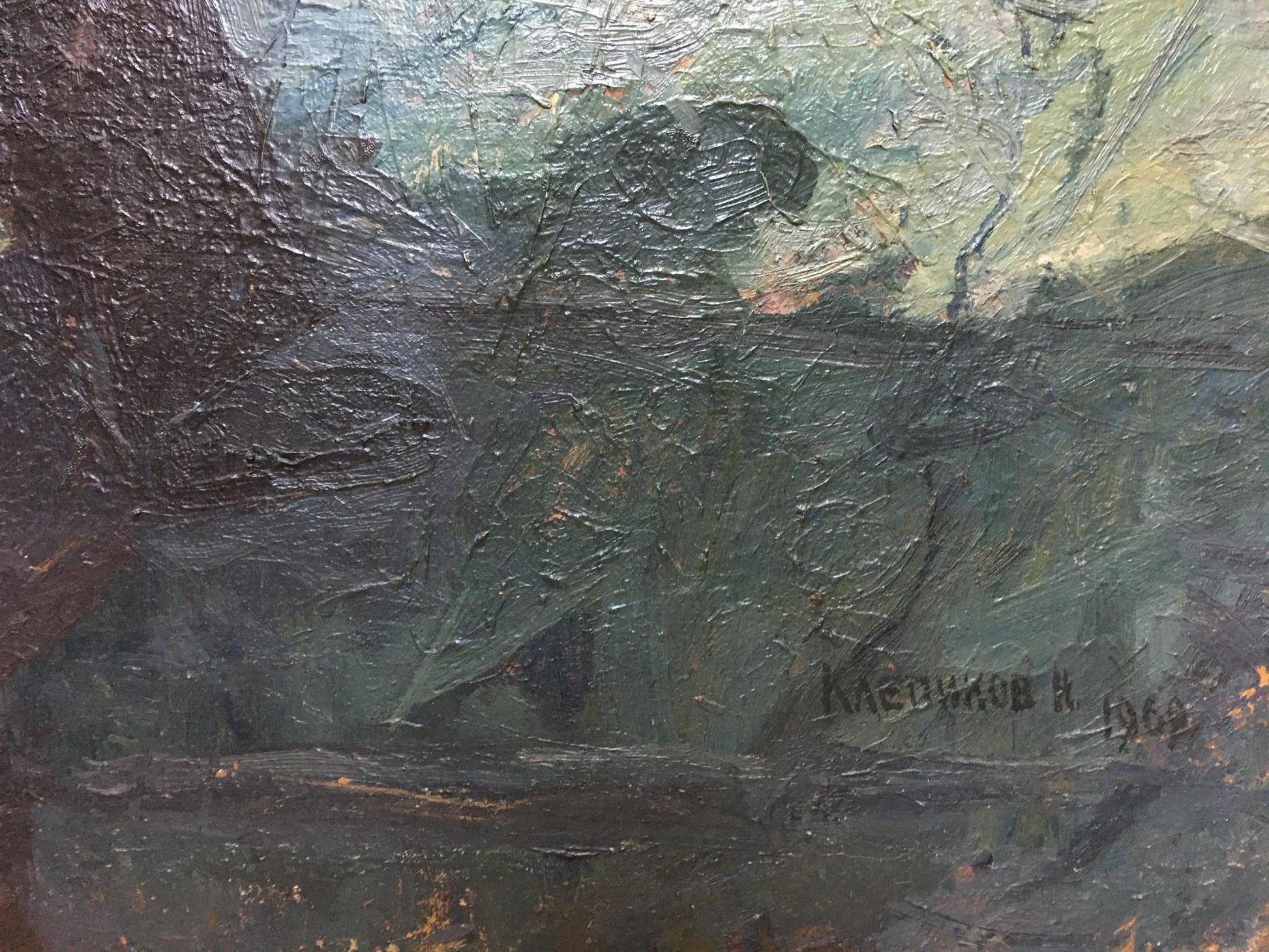 Textured oil painting portrait of sailors by Klepikov Nikolay Semenovich