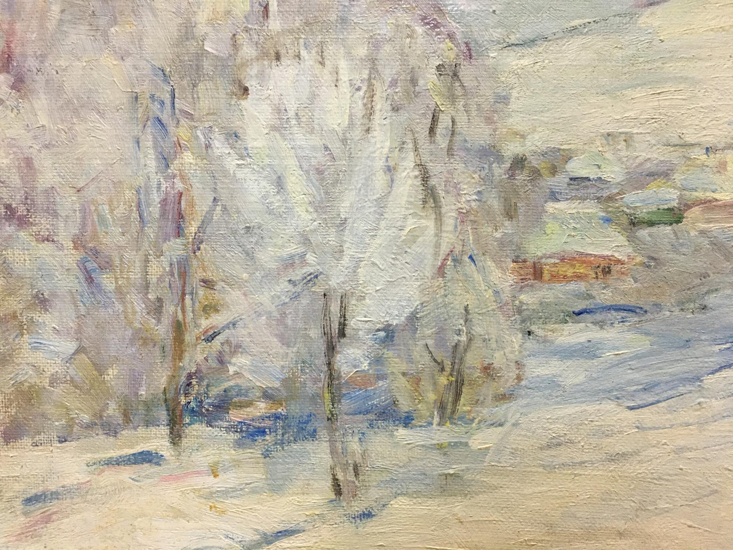 Oil painting of snow-covered trees by Naumova Tamara Sergeevna