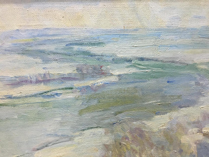 Oil painting of winter coastal landscape by Naumova Tamara Sergeevna