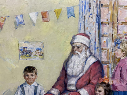 Oil painting of Santa Claus by Borisov Alexander Alekseevich with children