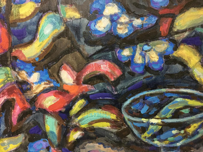 Vibrant abstract oil painting Thoughts on Food by Gaiduk Zinaida Kirillovna