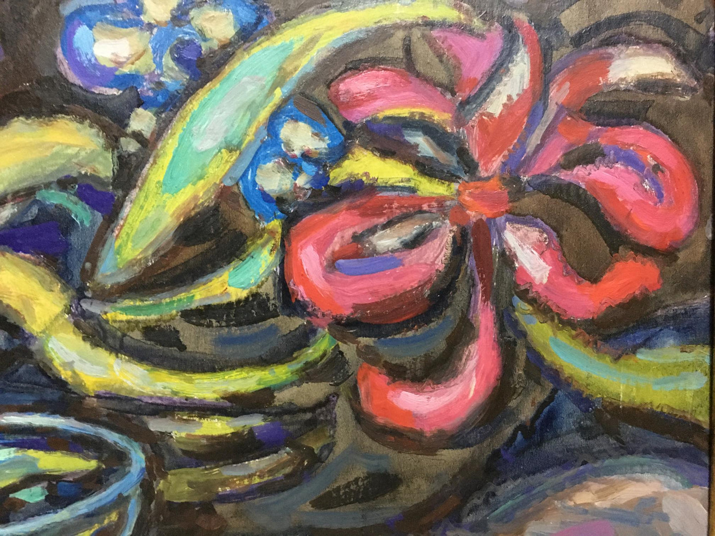 Vibrant abstract oil painting Thoughts on Food by Gaiduk Zinaida Kirillovna