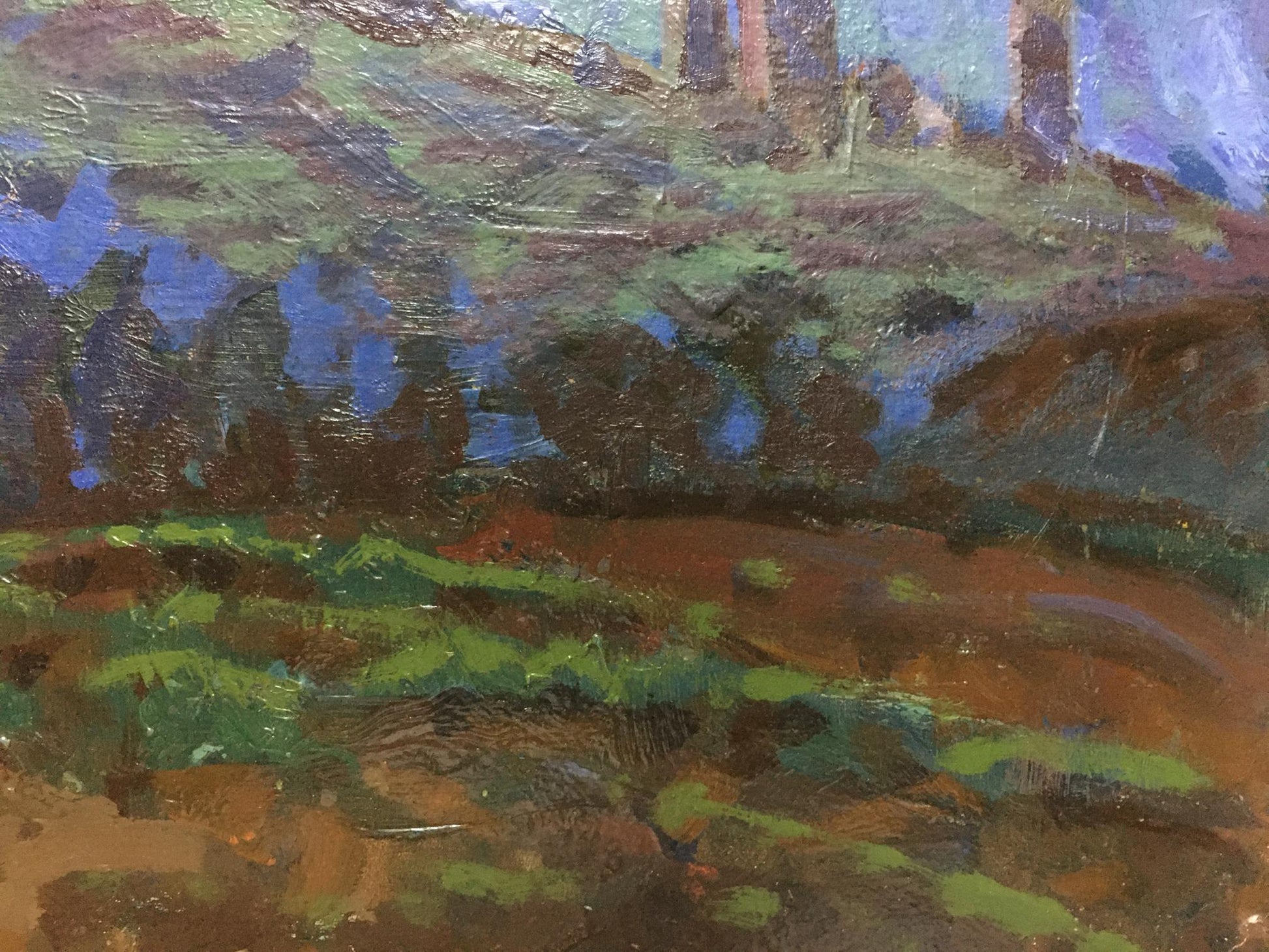 Oil painting by Mikhaylichenko Sergey Viktorovich: impressionistic hillside landscape