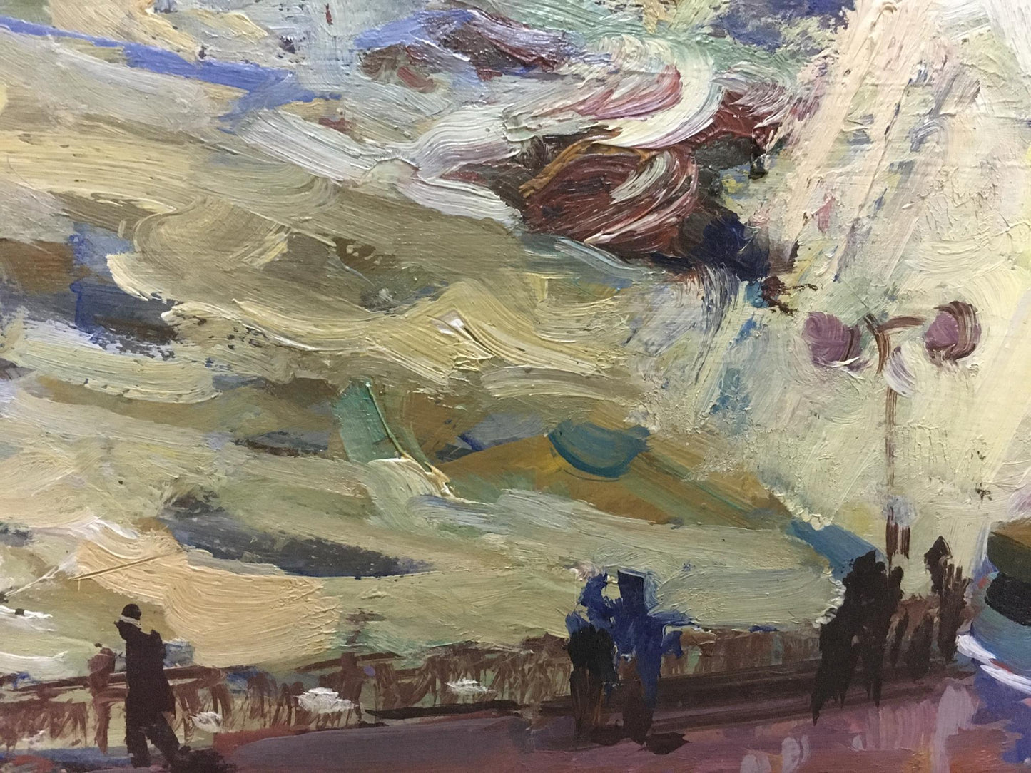 Oil painting Dam by Kolosovsky Georgy Sergeevich, abstract earthy tones textured